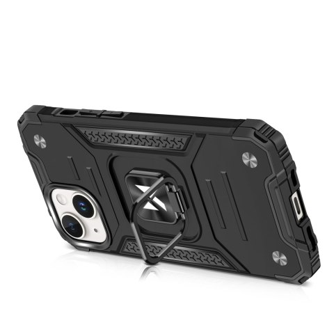 Pancerne etui z uchwytem na palec do iPhone 15 Plus Ring Armor niebieski Pancerne etui z uchwytem na palec do iPhone 15 Plus Ring Armor niebieski