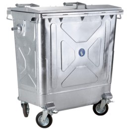 Metalowy stalowy kontener na odpady śmieci popiół ogniotrwały EN 840-2 770L