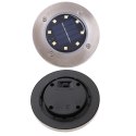 Lampy solarne gruntowe najazdowe ogrodowe wbijane świecący dysk 8LED 4szt. ciepły biały