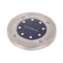 Lampy solarne gruntowe najazdowe ogrodowe wbijane świecący dysk 8LED 4szt. ciepły biały