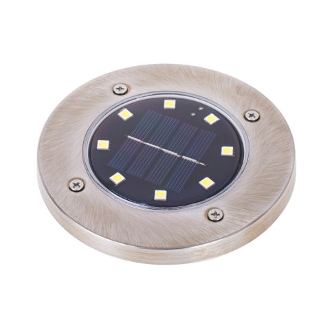 Lampy solarne gruntowe najazdowe ogrodowe wbijane świecący dysk 8LED 4szt. ciepły biały Lampy solarne gruntowe najazdowe ogrodowe wbijane świecący dysk 8LED 4szt. ciepły biały