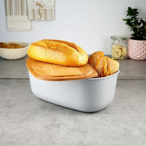 CHLEBAK Z DESKĄ BAMBUSOWĄ SZARY 259177 CHLEBAK Z DESKĄ BAMBUSOWĄ SZARY 259177