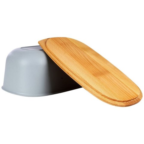 CHLEBAK Z DESKĄ BAMBUSOWĄ SZARY 259177 CHLEBAK Z DESKĄ BAMBUSOWĄ SZARY 259177