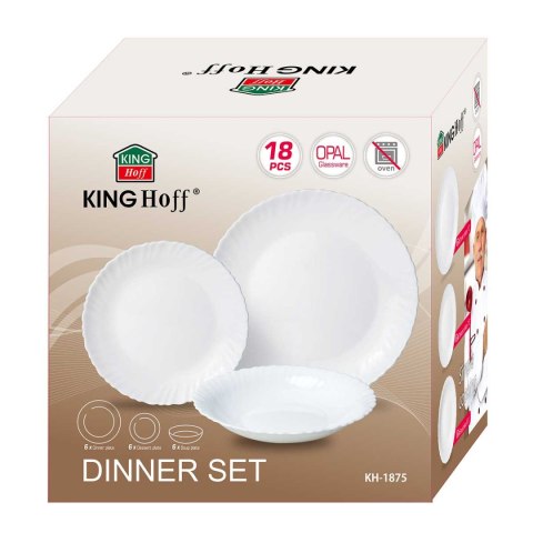 KOMPLET OBIADOWY OPAL DLA 6 OSÓB 18 ELEM. KINGHOFF KH-1875 KOMPLET OBIADOWY OPAL DLA 6 OSÓB 18 ELEM. KINGHOFF KH-1875