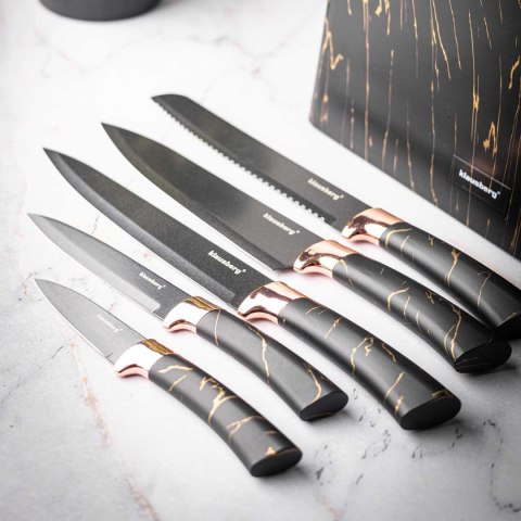 ZESTAW 5 NOŻY KUCHENNYCH W BLOKU KLAUSBERG KB-7768 ZESTAW 5 NOŻY KUCHENNYCH W BLOKU KLAUSBERG KB-7768