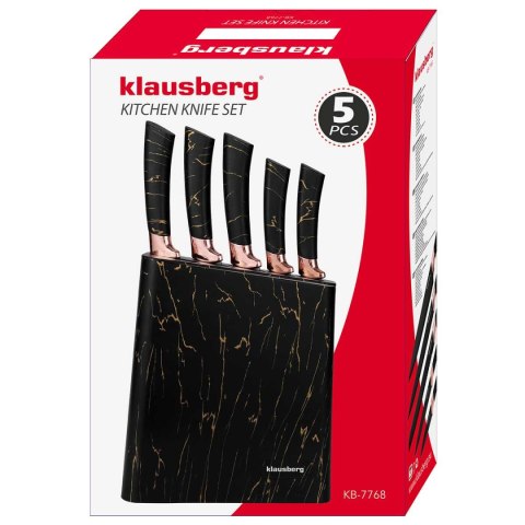 ZESTAW 5 NOŻY KUCHENNYCH W BLOKU KLAUSBERG KB-7768 ZESTAW 5 NOŻY KUCHENNYCH W BLOKU KLAUSBERG KB-7768