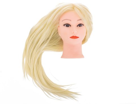 Główka głowa treningowa fryzjerska naturalne włosy blond Główka głowa treningowa fryzjerska naturalne włosy blond