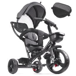 Rowerek trójkołowy Trike Fix Lite 3w1 z daszkiem obracany regulowany spacerówka prowadnik pasy szary
