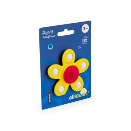 Zakręcony kwiatek pop it zółty