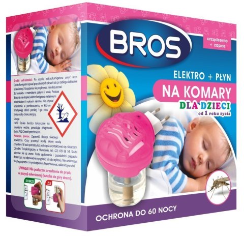 Elektrofumigator Płyn na Komary dla Dzieci na 60 Nocy BROS Elektrofumigator Płyn na Komary dla Dzieci na 60 Nocy BROS