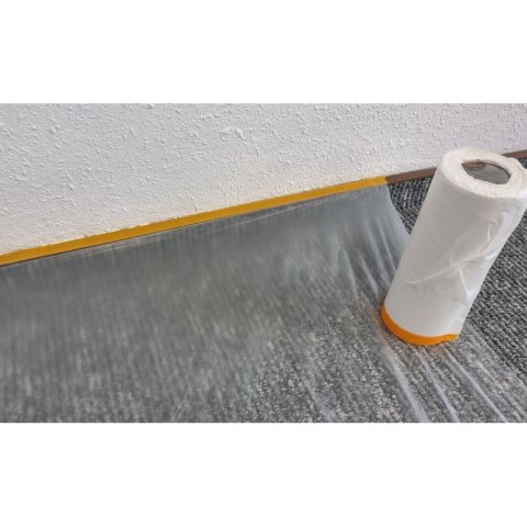 Folia malarska z taśmą 270 cm x 33m ANTYCHLAP Folia malarska z taśmą 270 cm x 33m ANTYCHLAP