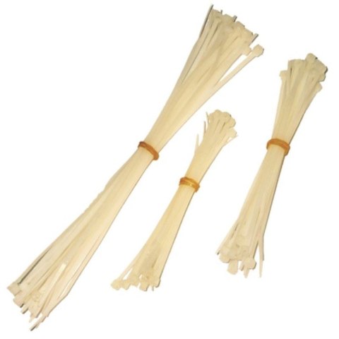 Opaski zaciskowe kablowe nylon białe 190x4,7 mm 50 sztuk Opaski zaciskowe kablowe nylon białe 190x4,7 mm 50 sztuk