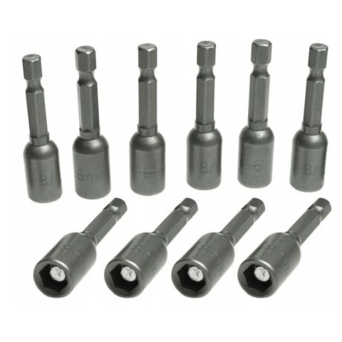 NASADKI DO WKRĘTARKI 8mm x 65mm 10szt Magnes NASADKI DO WKRĘTARKI 8mm x 65mm 10szt Magnes