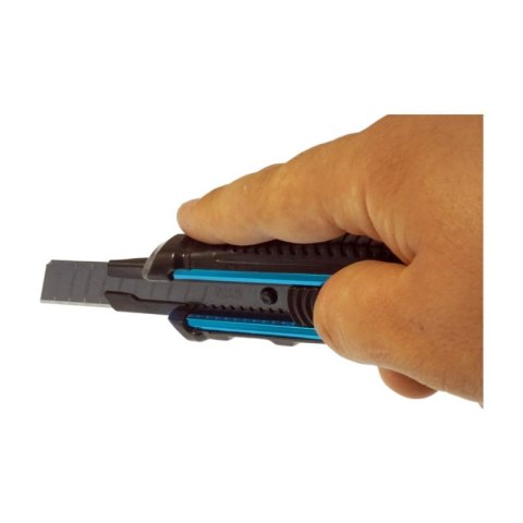 Nóż łamany wysuwany do tapet z ostrzem 18 mm SK-5 aluminiowy + rączka TPR Nóż łamany wysuwany do tapet z ostrzem 18 mm SK-5 aluminiowy + rączka TPR