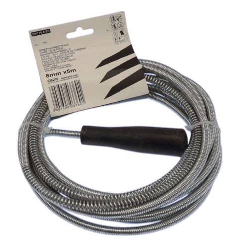 Spirala hydrauliczna żmijka przetykacz rur 8MMx5M ocynkowana Spirala hydrauliczna żmijka przetykacz rur 8MMx5M ocynkowana