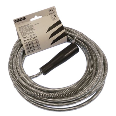 Spirala hydrauliczna żmijka przetykacz rur 8MMx7.5M ocynkowana Spirala hydrauliczna żmijka przetykacz rur 8MMx7.5M ocynkowana