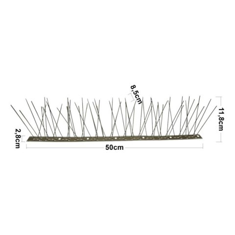 Gęste kolce na ptaki gołębie kolce przeciw ptakom 10x 50 cm kolce 6-4-6-4, szerokość: 8,5cm, Wysokość: 11,8cm Gęste kolce na ptaki gołębie kolce przeciw ptakom 10x 50 cm kolce 6-4-6-4, szerokość: 8,5cm, Wysokość: 11,8cm