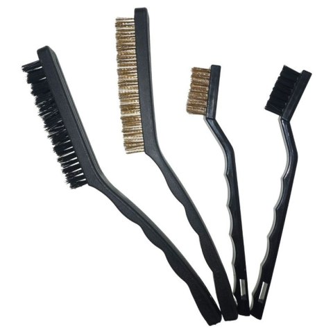 Zestaw szczotek drucianych mosiądz nylon 2x 40mm 2x100mm Zestaw szczotek drucianych mosiądz nylon 2x 40mm 2x100mm