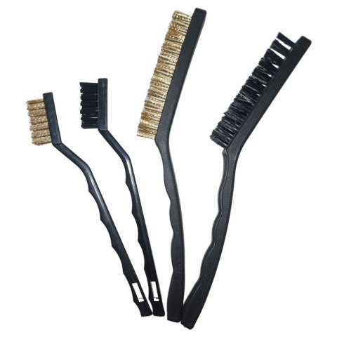 Zestaw szczotek drucianych mosiądz nylon 2x 40mm 2x100mm Zestaw szczotek drucianych mosiądz nylon 2x 40mm 2x100mm