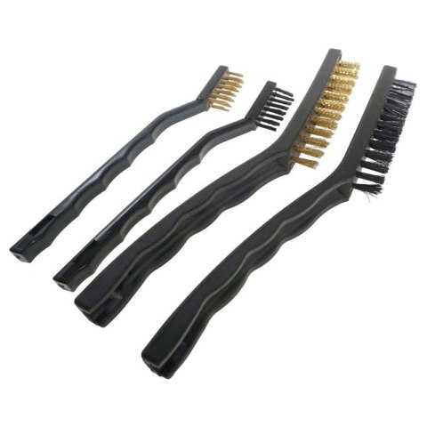 Zestaw szczotek drucianych mosiądz nylon 2x 40mm 2x100mm Zestaw szczotek drucianych mosiądz nylon 2x 40mm 2x100mm