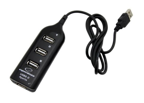 Hub USB Esperanza EA116 4xUSB 2.0 czarny Hub USB Esperanza EA116 4xUSB 2.0 czarny