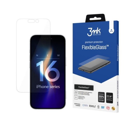 Szkło hybrydowe do Apple iPhone 16 - 3mk FlexibleGlass Szkło hybrydowe do Apple iPhone 16 - 3mk FlexibleGlass