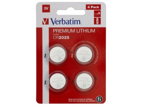 Bateria Verbatim CR2025 (4 szt blister) Bateria Verbatim CR2025 (4 szt blister)