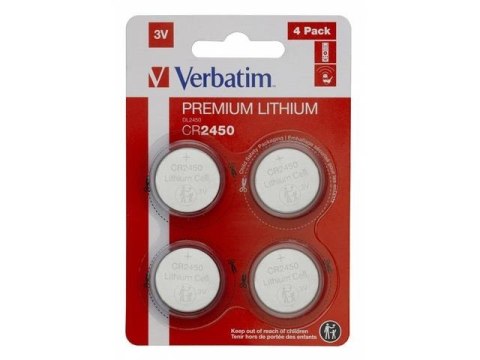 Bateria Verbatim CR2450 (4 szt blister) Bateria Verbatim CR2450 (4 szt blister)