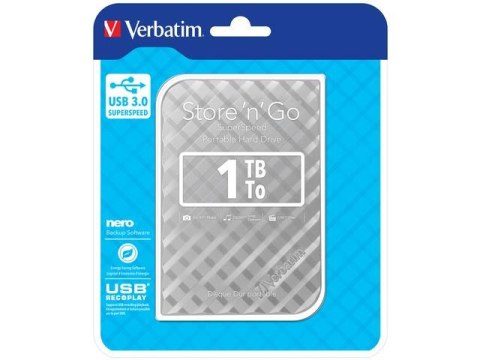 Dysk zewnętrzny Verbatim 1TB Store 'n' Go 2.5" srebrny USB Dysk zewnętrzny Verbatim 1TB Store 'n' Go 2.5" srebrny USB