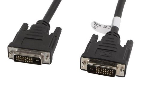Kabel DVI Lanberg DVI-D (24+1) M/M 1,8m czarny Kabel DVI Lanberg DVI-D (24+1) M/M 1,8m czarny