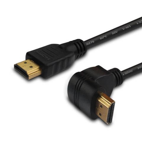 Kabel HDMI Savio CL-109 3m, OFC, 4K 3D, czarny, złote końcówki, v2.0, kątowy Kabel HDMI Savio CL-109 3m, OFC, 4K 3D, czarny, złote końcówki, v2.0, kątowy