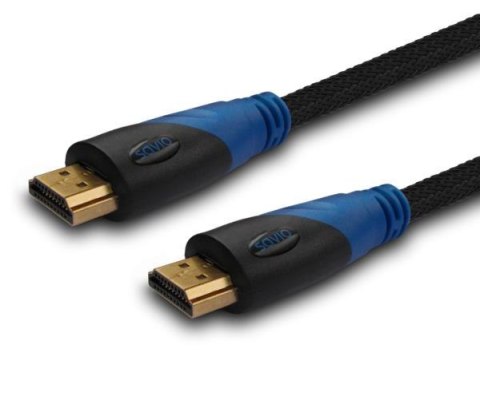 Kabel HDMI Savio CL-48 2m, oplot nylonowy, złote końcówki Kabel HDMI Savio CL-48 2m, oplot nylonowy, złote końcówki