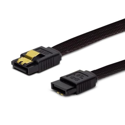 Kabel SATA III SAVIO GAK-06 0,5m, oplot czarny, prosty, złote zatrzaski Kabel SATA III SAVIO GAK-06 0,5m, oplot czarny, prosty, złote zatrzaski