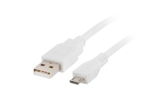 Kabel USB 2.0 Lanberg micro AM-MBM5P 1m biały Kabel USB 2.0 Lanberg micro AM-MBM5P 1m biały