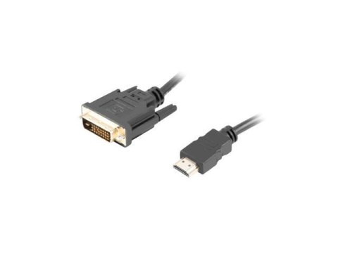 Kabel adapter Lanberg HDMI(M) - DVI-D(M)(24+1) 1,8m Dual Link pozłacane styki 4K 30 Hz czarny Kabel adapter Lanberg HDMI(M) - DVI-D(M)(24+1) 1,8m Dual Link pozłacane styki 4K 30 Hz czarny