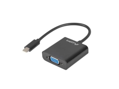 Kabel adapter Lanberg USB type-C(M) - VGA(F) 0,15m czarny Kabel adapter Lanberg USB type-C(M) - VGA(F) 0,15m czarny