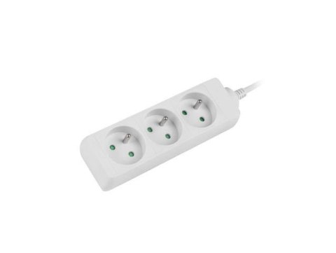 Listwa przedłużacz Lanberg 3m biała 3x 230V PL, kabel wykonany z pełnej miedzi Listwa przedłużacz Lanberg 3m biała 3x 230V PL, kabel wykonany z pełnej miedzi