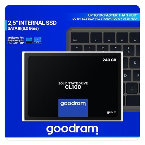 Dysk SSD GOODRAM CL100 240GB SATA III 2,5" GEN.3 (520/400) 7mm Dysk SSD GOODRAM CL100 240GB SATA III 2,5" GEN.3 (520/400) 7mm