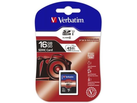 Karta pamięci SDHC Verbatim 16GB Class 10 Karta pamięci SDHC Verbatim 16GB Class 10