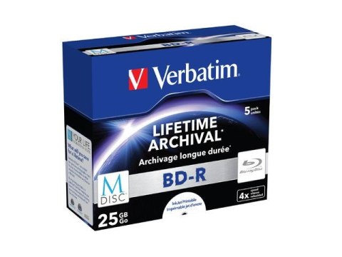 M-DISC BD-R Verbatim 25GB X4 Printable (5 Jewel Case) M-DISC BD-R Verbatim 25GB X4 Printable (5 Jewel Case)
