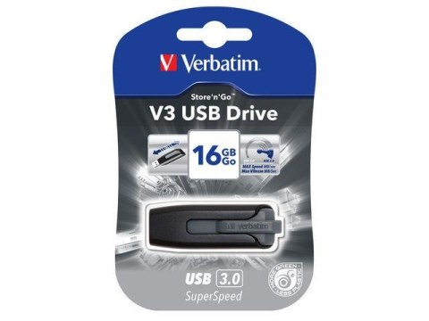 Pendrive Verbatim Store 'n' Go V3 16GB USB 3.0 czarny Pendrive Verbatim Store 'n' Go V3 16GB USB 3.0 czarny