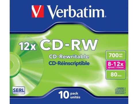 Płyty CD-RW Verbatim 700MB Scratch Resistant X12 (10 Jewel Case) Płyty CD-RW Verbatim 700MB Scratch Resistant X12 (10 Jewel Case)