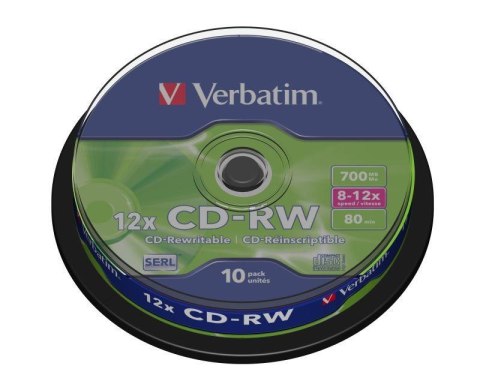 Płyty CD-RW Verbatim 700MB Scratch Resistant X12 (Cake 10) Płyty CD-RW Verbatim 700MB Scratch Resistant X12 (Cake 10)