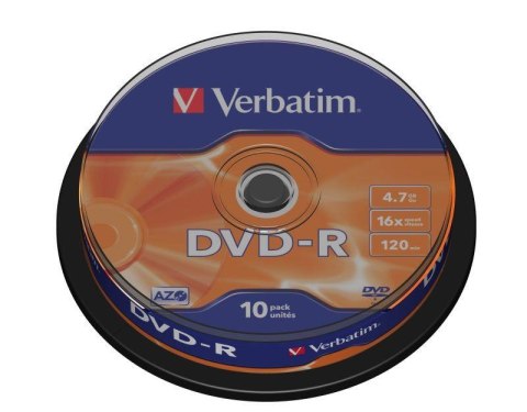 Płyty DVD-R Verbatim x16 4.7GB Matt Silver (Cake 10) Płyty DVD-R Verbatim x16 4.7GB Matt Silver (Cake 10)