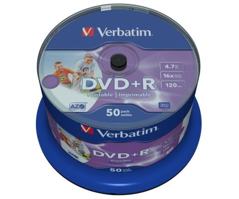Płyty DVD+R Verbatim 16x 4.7GB Printable No ID (Cake 50) Płyty DVD+R Verbatim 16x 4.7GB Printable No ID (Cake 50)