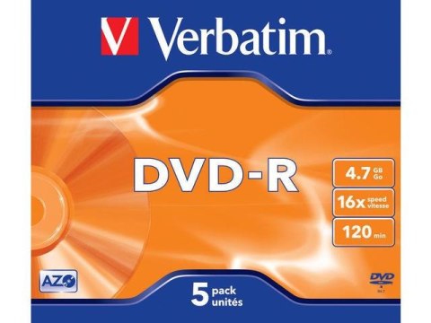 Płyty DVD-R Verbatim 4.7GB X16 Matt Silver (5 Jewel Case) Płyty DVD-R Verbatim 4.7GB X16 Matt Silver (5 Jewel Case)