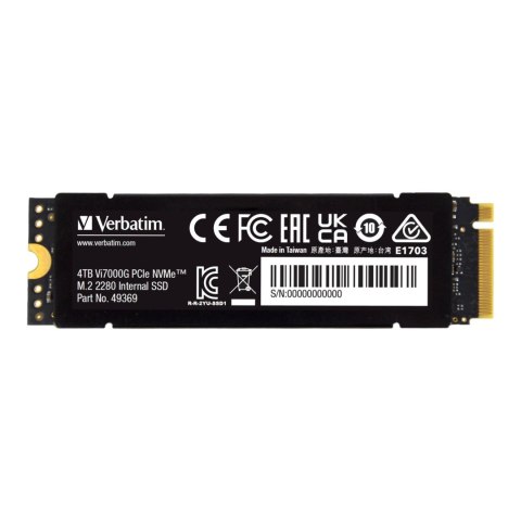Dysk SSD Verbatim Vi7000G 4TB M.2 PCIe Gen4 NVME 2280 (7000/6400 MB/s) Dysk SSD Verbatim Vi7000G 4TB M.2 PCIe Gen4 NVME 2280 (7000/6400 MB/s)