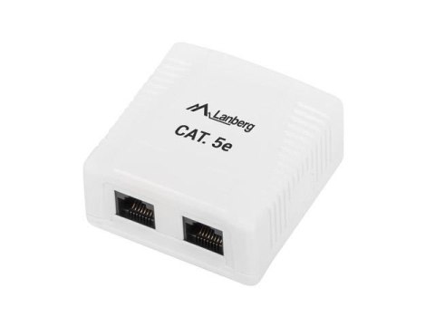 Gniazdo natynkowe Lanberg OU5-0002-W kat.5E 2X RJ45 Gniazdo natynkowe Lanberg OU5-0002-W kat.5E 2X RJ45
