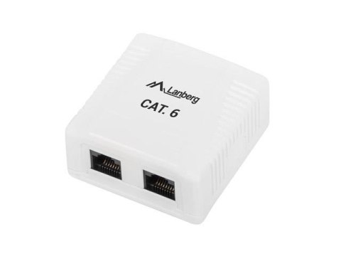 Gniazdo natynkowe Lanberg OU6-0002-W kat.6 2X RJ45 Gniazdo natynkowe Lanberg OU6-0002-W kat.6 2X RJ45