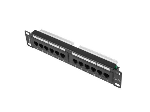 Patch panel Lanberg PPU5-9012-B 12 port 1U 10" kat.5e czarny Patch panel Lanberg PPU5-9012-B 12 port 1U 10" kat.5e czarny